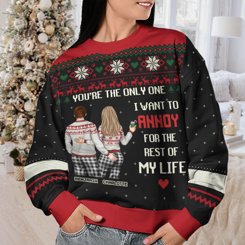 You're The Only One - Couple Personalized Custom Ugly Sweatshirt - Unisex Wool Jumper - Christmas Gift For Husband Wife, Anniversary