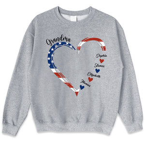 A Garden Of Love Grows In A Grandma's Heart - Family Personalized Custom Unisex Patriotic T-shirt, Hoodie, Sweatshirt - Independence Day, 4th Of July, Birthday Gift For Grandma