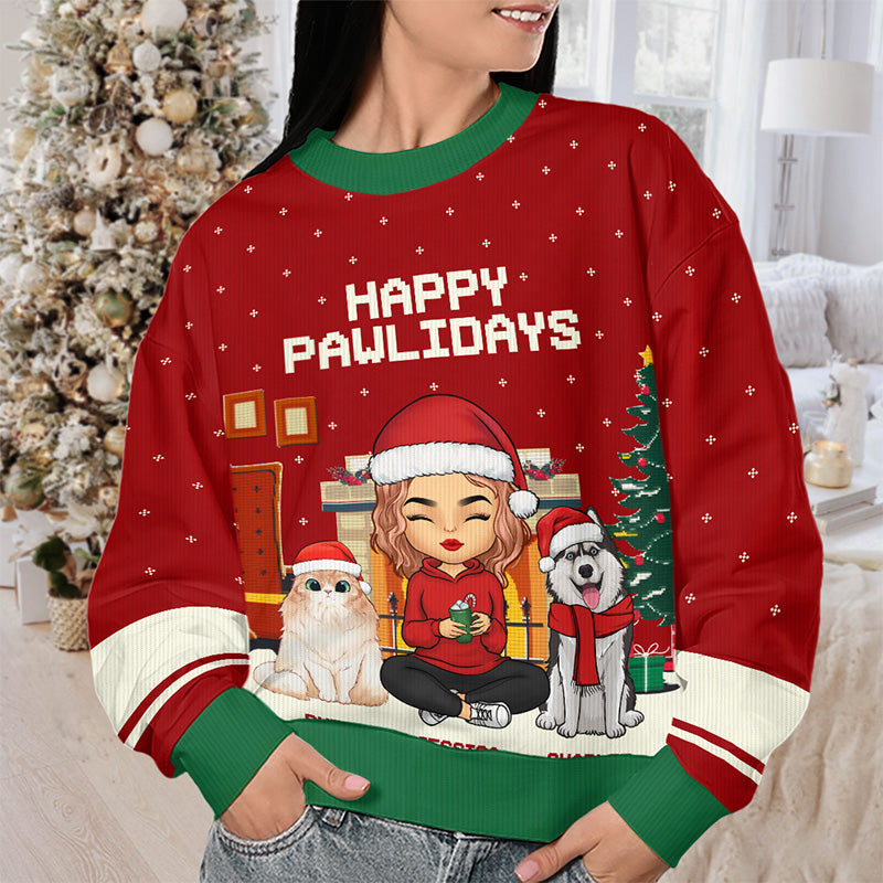 Have A Fetching Christmas - Dog & Cat Personalized Custom Ugly Sweatshirt - Unisex Wool Jumper - Christmas Gift For Pet Owners, Pet Lovers