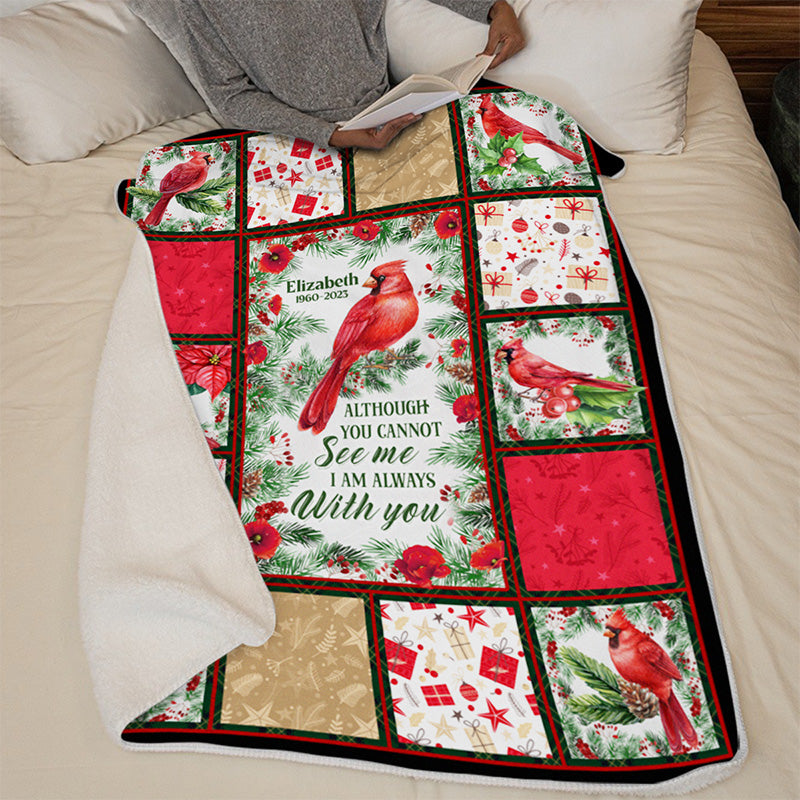 Cardinals Appear When Angels Are Near - Memorial Personalized Custom Blanket - Christmas Gift, Sympathy Gift For Family Members