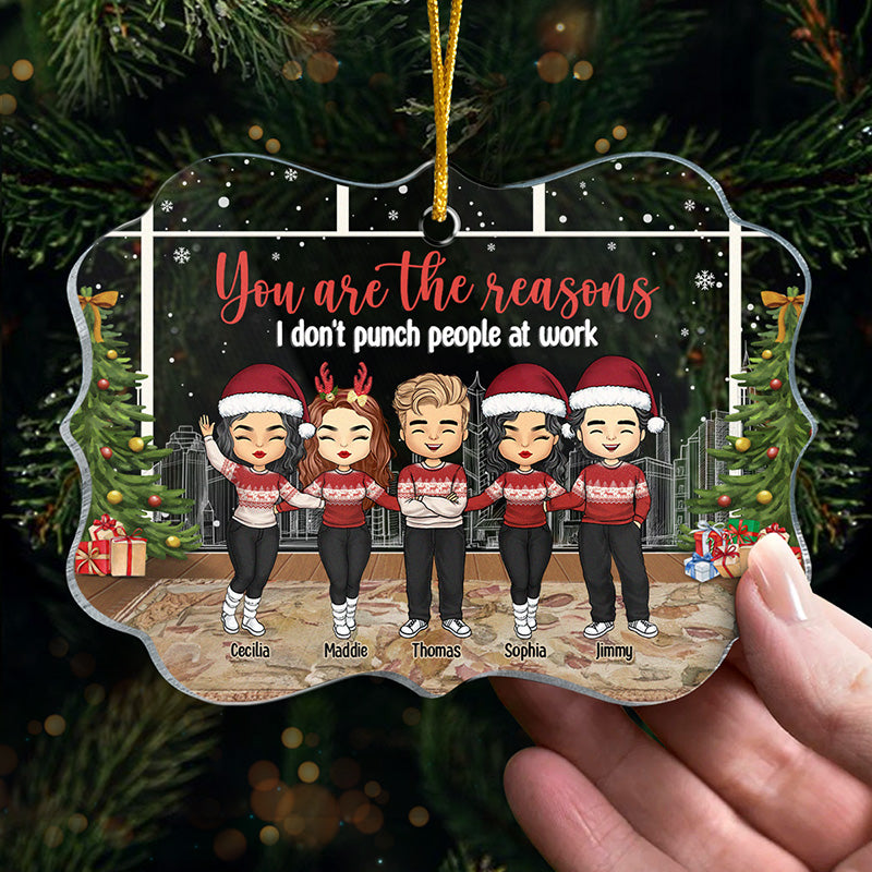 You Are The Reasons - Coworker Personalized Custom Ornament - Acrylic Benelux Shaped - Christmas Gift For Coworkers, Work Friends, Colleagues