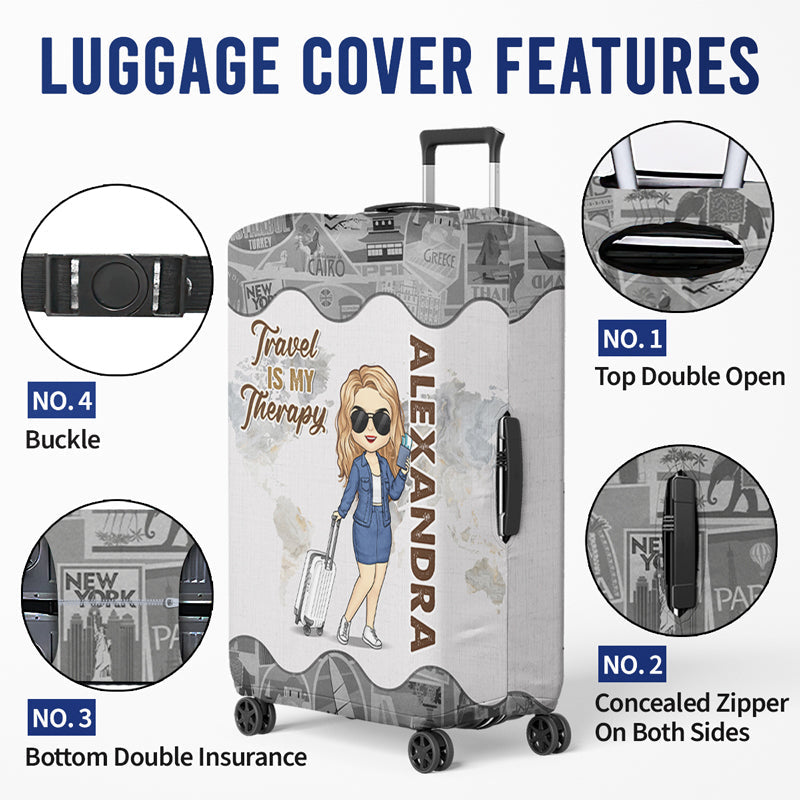 A Girl Who Loves Traveling - Travel Personalized Custom Luggage Cover - Holiday Vacation Gift, Gift For Adventure Travel Lovers