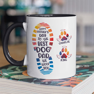 Happy Father's Day To The Best Dog Dad I Woof You - Dog Personalized Custom Accent Mug - Father's Day, Independence Day, Gift For Pet Owners, Pet Lovers