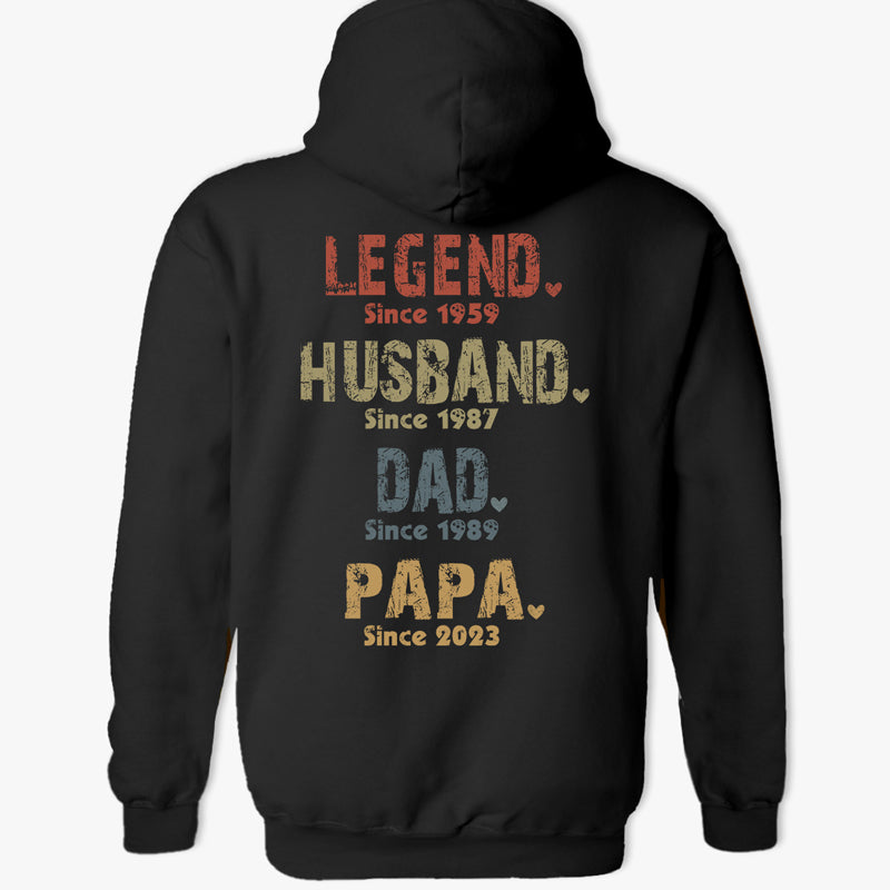 Reel Cool Papa, Grandpa - Personalized Back Printed Shirt