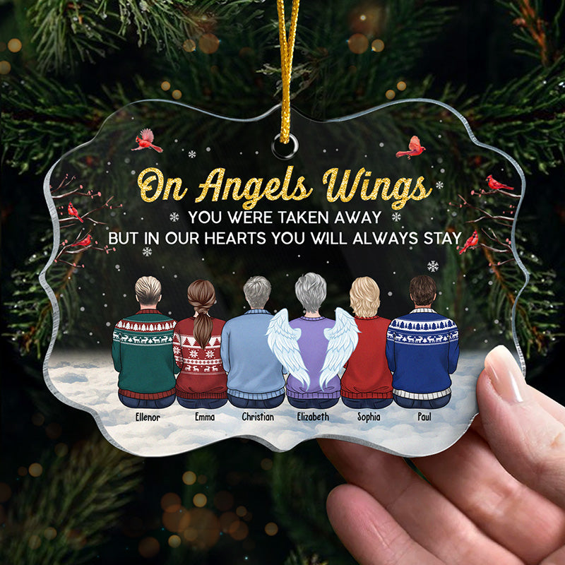 In Our Hearts You Will Always Stay - Memorial Personalized Custom Ornament - Acrylic Benelux Shaped - Christmas Gift, Sympathy Gift For Family Members