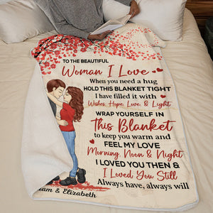 Wrap Yourself In This Blanket To Keep You Warm - Couple Personalized Custom Blanket - Gift For Husband Wife, Anniversary