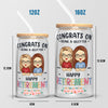 Congrats On Being A Quitter - Coworker Personalized Custom Glass Cup, Iced Coffee Cup - Appreciation, Retirement Gift For Coworkers, Work Friends, Colleagues