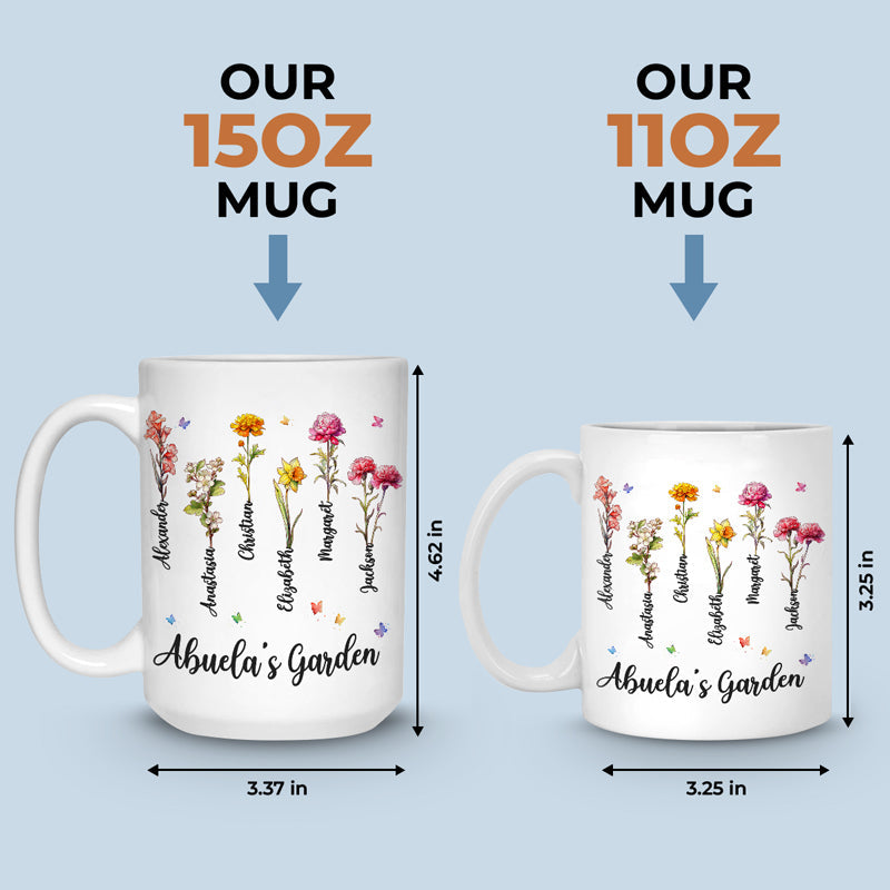 Grandma's Garden - Family Personalized Custom Mug - Gift For Grandma