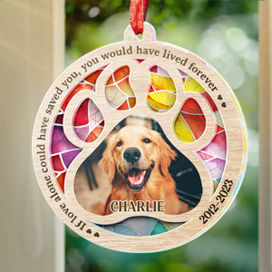 Custom Photo Once By My Side, Forever In My Heart - Memorial Personalized Custom Suncatcher Ornament - Acrylic Round Shaped - Sympathy Gift For Pet Owners, Pet Lovers