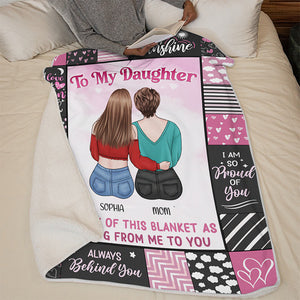 A Mother's Treasure Is Her Daughter - Family Personalized Custom Blanket - Christmas Gift From Mom