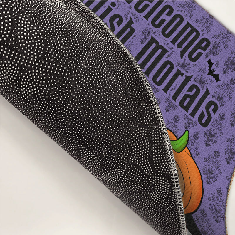 Welcome The Foolish Mortals - Cat Personalized Custom Home Decor Decorative Mat - Halloween Gift For Pet Owners, Pet Lovers