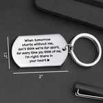 For Every Time You Think Of Me, I'm Right There In Your Heart - Personalized Keychain