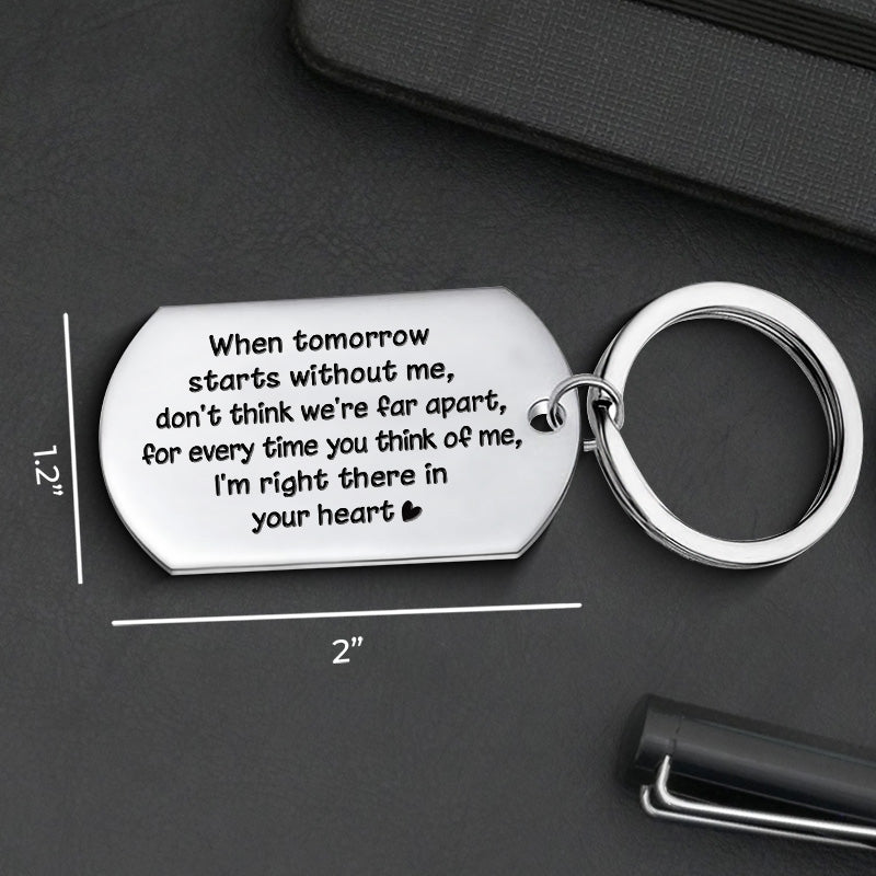 J for Every Time You Think of Me, I'm Right There in Your Heart - Personalized Keychain - PawfectHouses.com