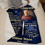 Custom Photo This Is A Hug From Heaven - Memorial Personalized Custom Blanket - Christmas Gift, Sympathy Gift For Family Members