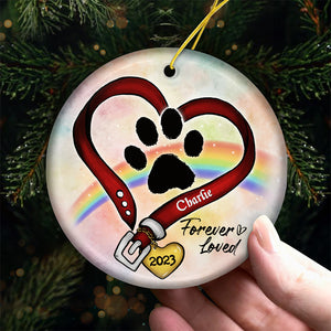 A Piece Of My Heart Is In Heaven - Memorial Personalized Custom Ornament - Ceramic Round Shaped - Christmas Gift, Sympathy Gift For Pet Owners, Pet Lovers