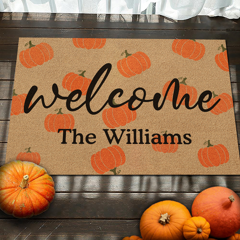 Home Sweet Home, Blessed And Thankful - Family Personalized Custom Home Decor Decorative Mat - Halloween Gift For Family Members