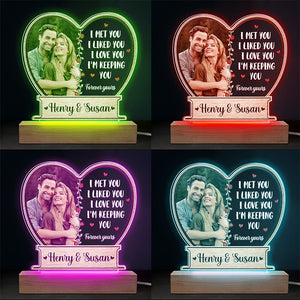 Custom Photo Love You Then Love You Still - Couple Personalized Custom Shaped 3D LED Light - Gift For Husband Wife, Anniversary