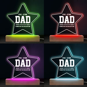 Five-Star Papa, Thanks For Excellent DNA - Family Personalized Custom 3D LED Light - Father's Day, Birthday Gift For Dad