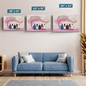 We'll Always Be Connected By Heart - Family Personalized Custom Horizontal Canvas - Gift For Siblings, Brothers, Sisters