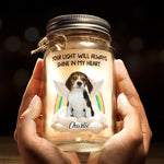 Custom Photo A Piece Of My Heart Is At The Rainbow Bridge - Memorial Personalized Custom Mason Jar Light - Sympathy Gift For Pet Owners, Pet Lovers