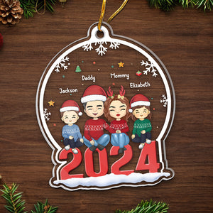 Christmas Is A Time For Family - Family Personalized Custom Ornament - Acrylic Custom Shaped - Christmas Gift Family Members