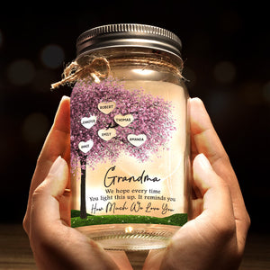 It Reminds You How Much We Love You - Family Personalized Custom Mason Jar Light - Gift For Mom, Grandma