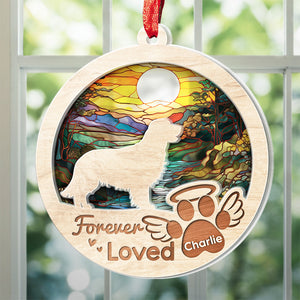 You Left Paw Prints On My Heart - Memorial Personalized Custom Suncatcher Ornament - Acrylic Round Shaped - Sympathy Gift For Pet Owners, Pet Lovers