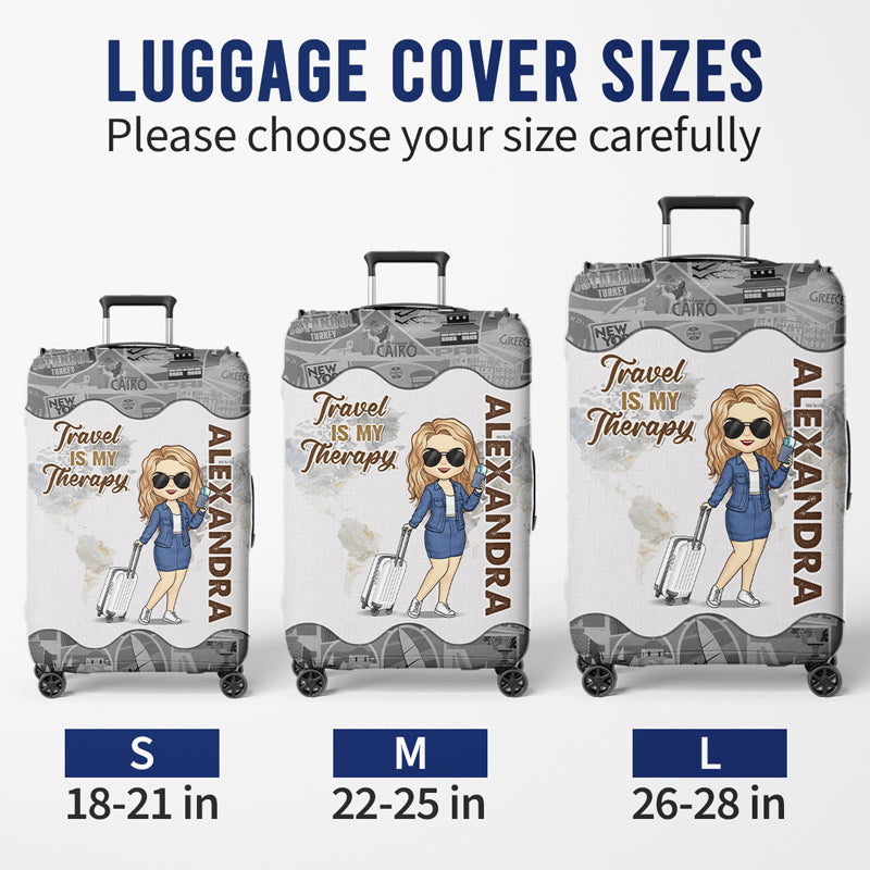 A Girl Who Loves Traveling - Travel Personalized Custom Luggage Cover - Holiday Vacation Gift, Gift For Adventure Travel Lovers