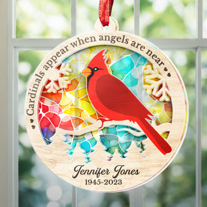 Always On Our Minds, Forever In Our Hearts - Memorial Personalized Custom Suncatcher Ornament - Acrylic Round Shaped - Sympathy Gift For Family Members