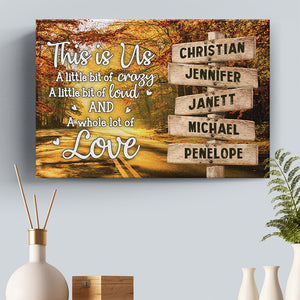 This Is Us A Whole Lot Of Love - Family Personalized Custom Horizontal Canvas - Gift For Family Members
