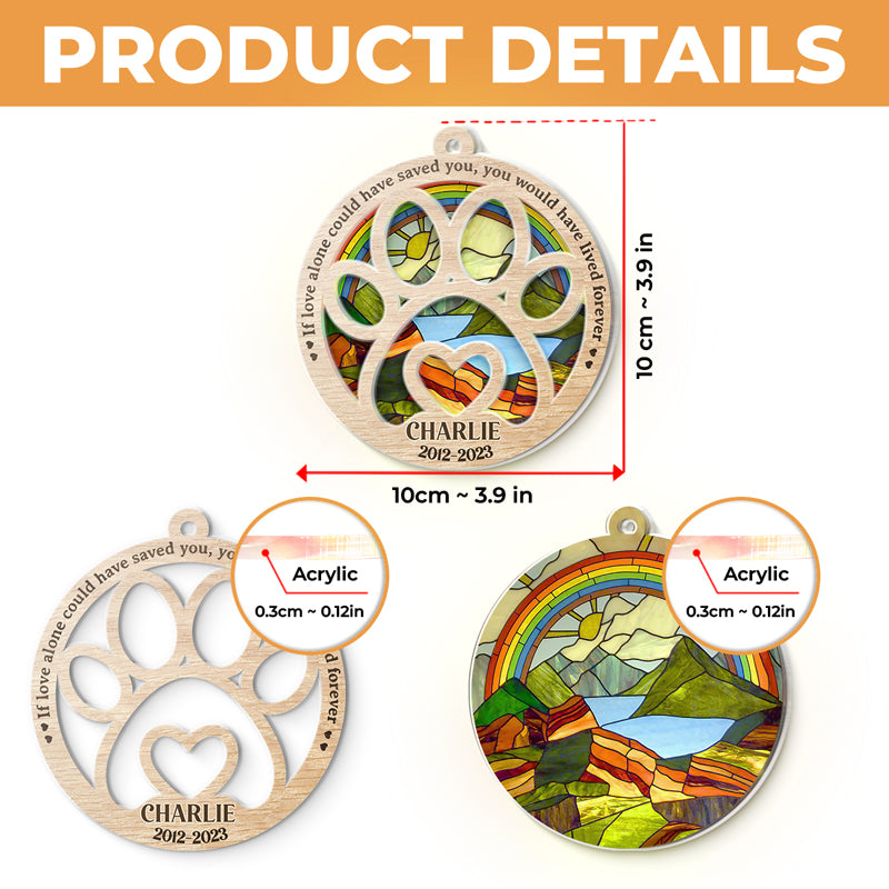 Once By My Side, Forever In My Heart - Memorial Personalized Custom Suncatcher Ornament - Acrylic Round Shaped - Sympathy Gift For Pet Owners, Pet Lovers