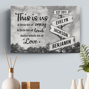 This Is Us, Full Of Love - Family Personalized Custom Horizontal Canvas - Gift For Family Members