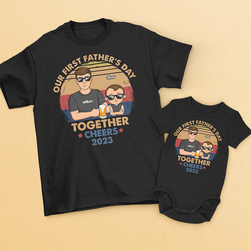 Gamer Dad Matching First Fathers Day Shirts, Our First Fathers Day Outfit  for Dad and Baby Girl, 1st Father's Day Father Son Matching Shirts, Fathers