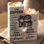 A Mi Esposa Nuestra Casa No Es Un Castillo - Gift For Couples, Candle Holder
