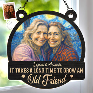Custom Photo Window Hanging Suncatcher Ornament - Personalized Best Friend Birthday Gifts For Women, Besties, Sisters, BFF - Friends Who Shine Together