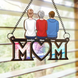 Motherhood Is The Greatest Thing - Family Personalized Window Hanging Suncatcher - Mother's Day, Gift For Mom, Grandma