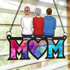 Motherhood Is The Greatest Thing - Family Personalized Window Hanging Suncatcher - Mother's Day, Gift For Mom, Grandma