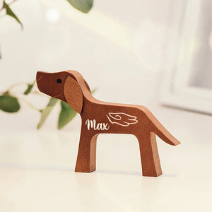 Sculptures en bois personnalisées pour animaux de compagnie - Les amis à fourrure forment la meilleure famille - Cadeau pour les amoureux des animaux - Ornements de table en sculpture sur bois, décoration en bois sculpté