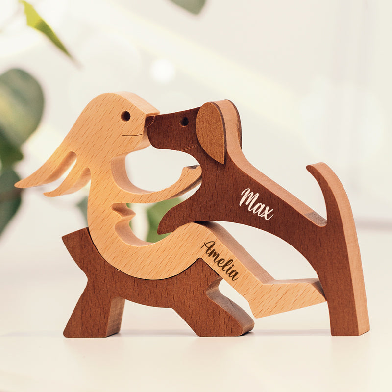 Personalized Custom Wooden Pet Carvings - Cuteness Overload - Gift For Pet Lovers - Wood Sculpture Table Ornaments, Carved Wood Decor