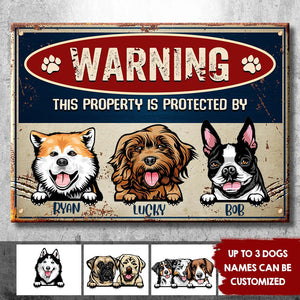 Warning Zone - Funny Personalized Dog Metal Sign.