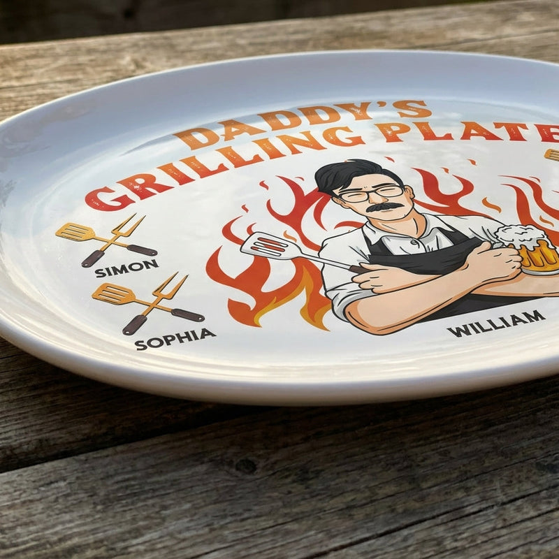 My Dad Is The Best Cook - Family Personalized Custom Platter - Father's Day, Birthday Gift For Dad
