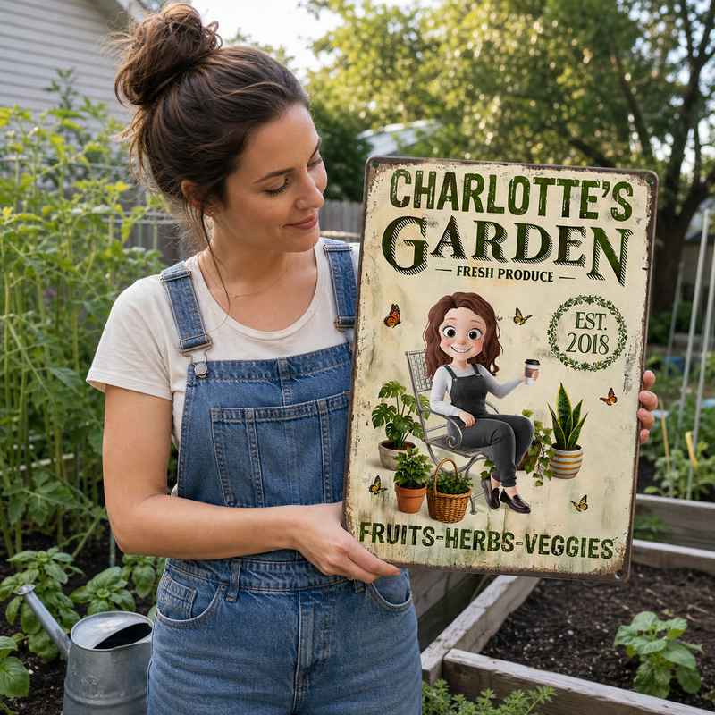 Custom Home Decor Metal Sign - Personalized  Birthday Garden Gifts For Gardeners - My Little Green Paradise