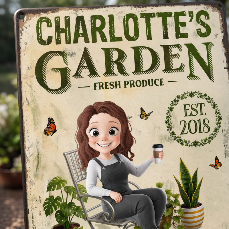 Custom Home Decor Metal Sign - Personalized  Birthday Garden Gifts For Gardeners - My Little Green Paradise