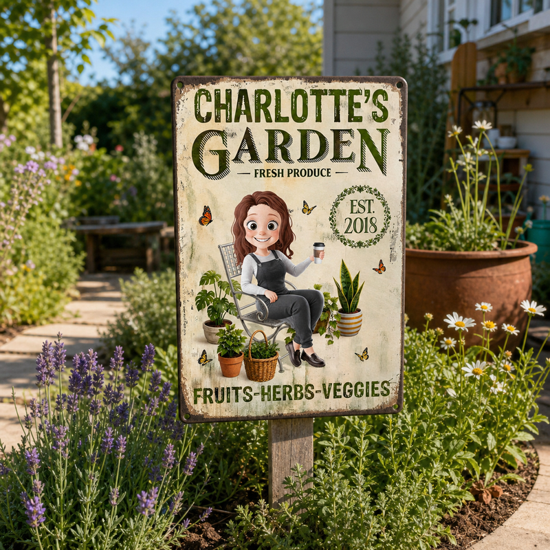 Custom Home Decor Metal Sign - Personalized  Birthday Garden Gifts For Gardeners - My Little Green Paradise