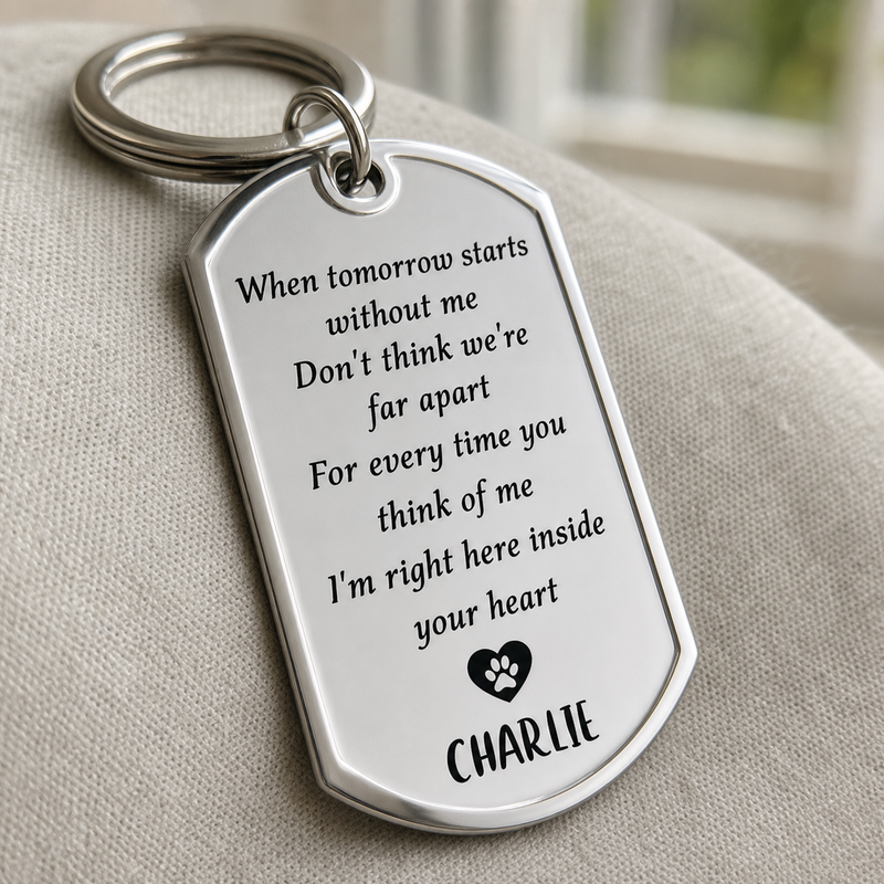 Custom Photo Forever My Furry Angel - Memorial Personalized Custom Keychain - Sympathy Gift For Pet Owners, Pet Lovers