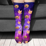 Colorful Galaxy - Upload Image, Gift For Pet Lovers - Personalized Socks