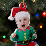 Custom Photo Christmas Baby Elf Gifts - Personalized Ornament