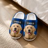 Custom Photo Happiness Is A Warm Puppy - Dog & Cat Personalized Custom Fluffy Slippers - Gift For Pet Owners, Pet Lovers