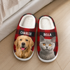Custom Photo Happiness Is A Warm Puppy - Dog & Cat Personalized Custom Fluffy Slippers - Gift For Pet Owners, Pet Lovers