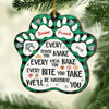 We'll Be Watching You - Personalized Custom Paw Shaped Wood Christmas Ornament